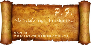 Pöstényi Friderika névjegykártya